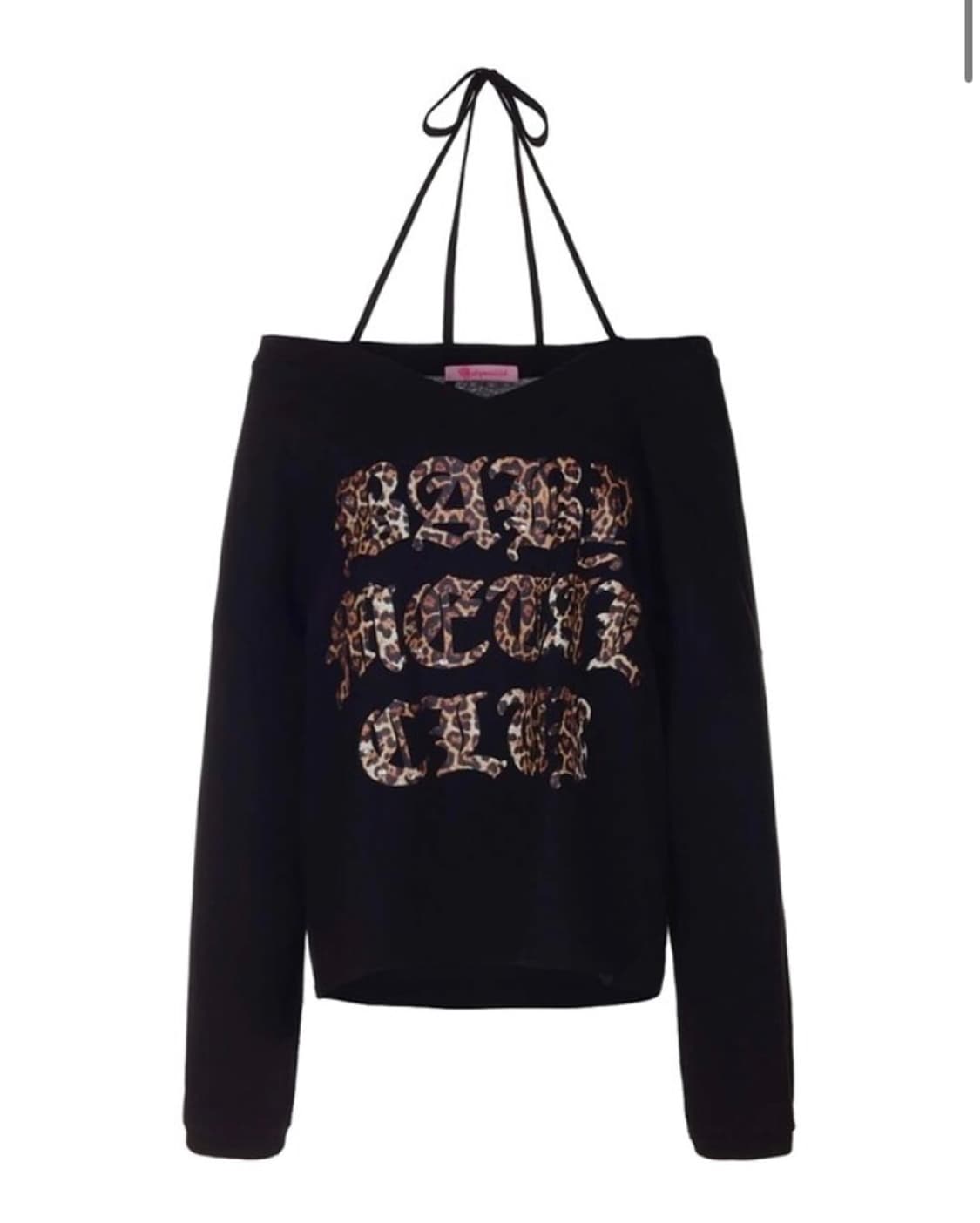 베이비메탈클럽 베메클 레오파드 로고 스트링티 블랙 상품이미지1