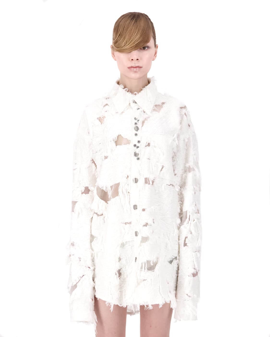 KIMYO Raw Cut Overshirt White 상품이미지2