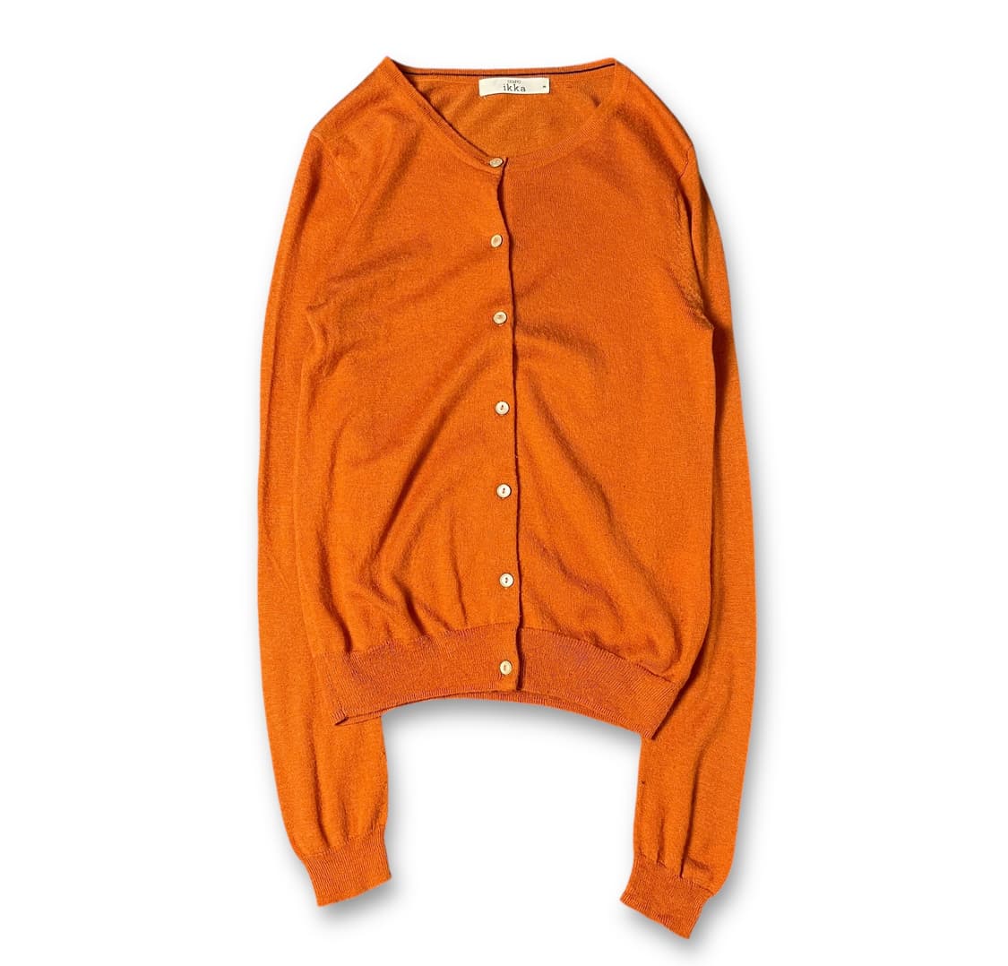 JPN 오렌지 라운드넥 니트 긴팔 가디건 M 상품이미지1