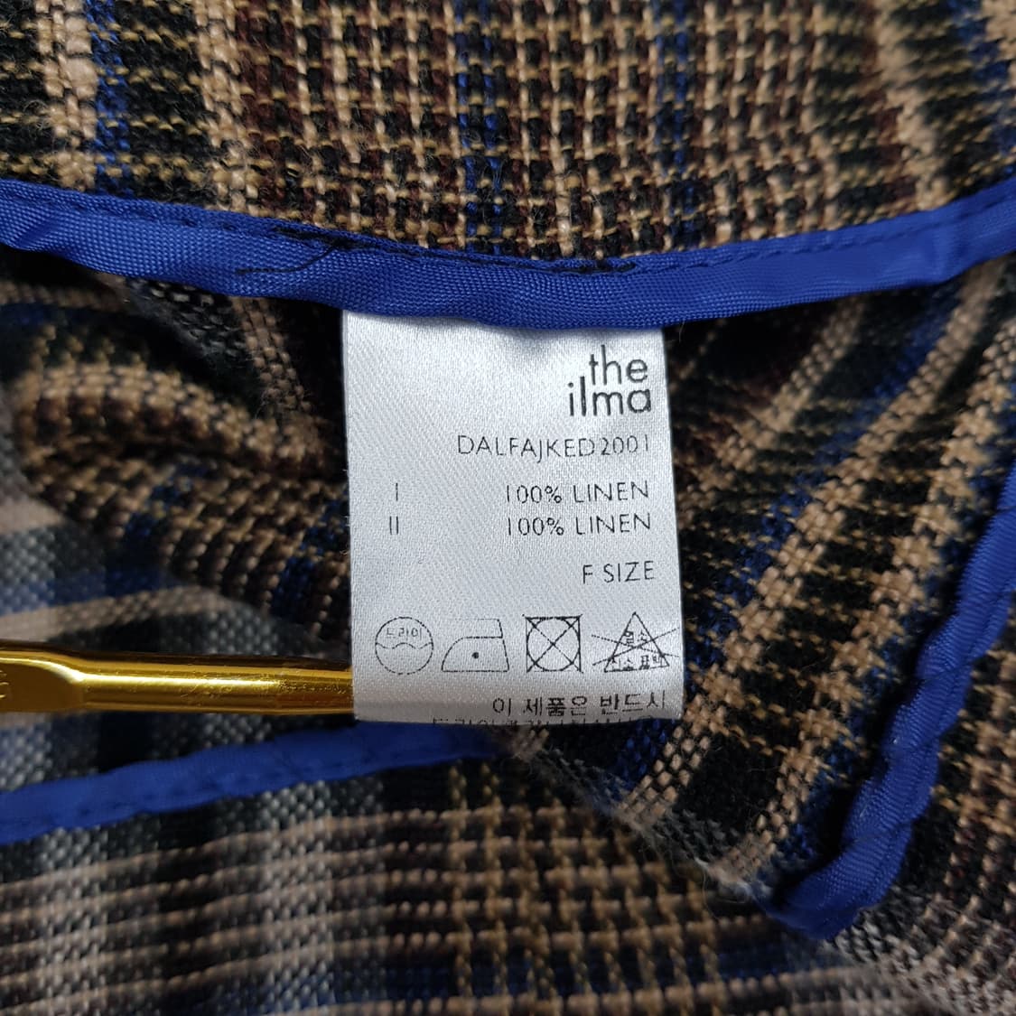 더일마(the ilma) 체크 린넨 크롭 반팔 자켓 F사이즈 상품이미지6