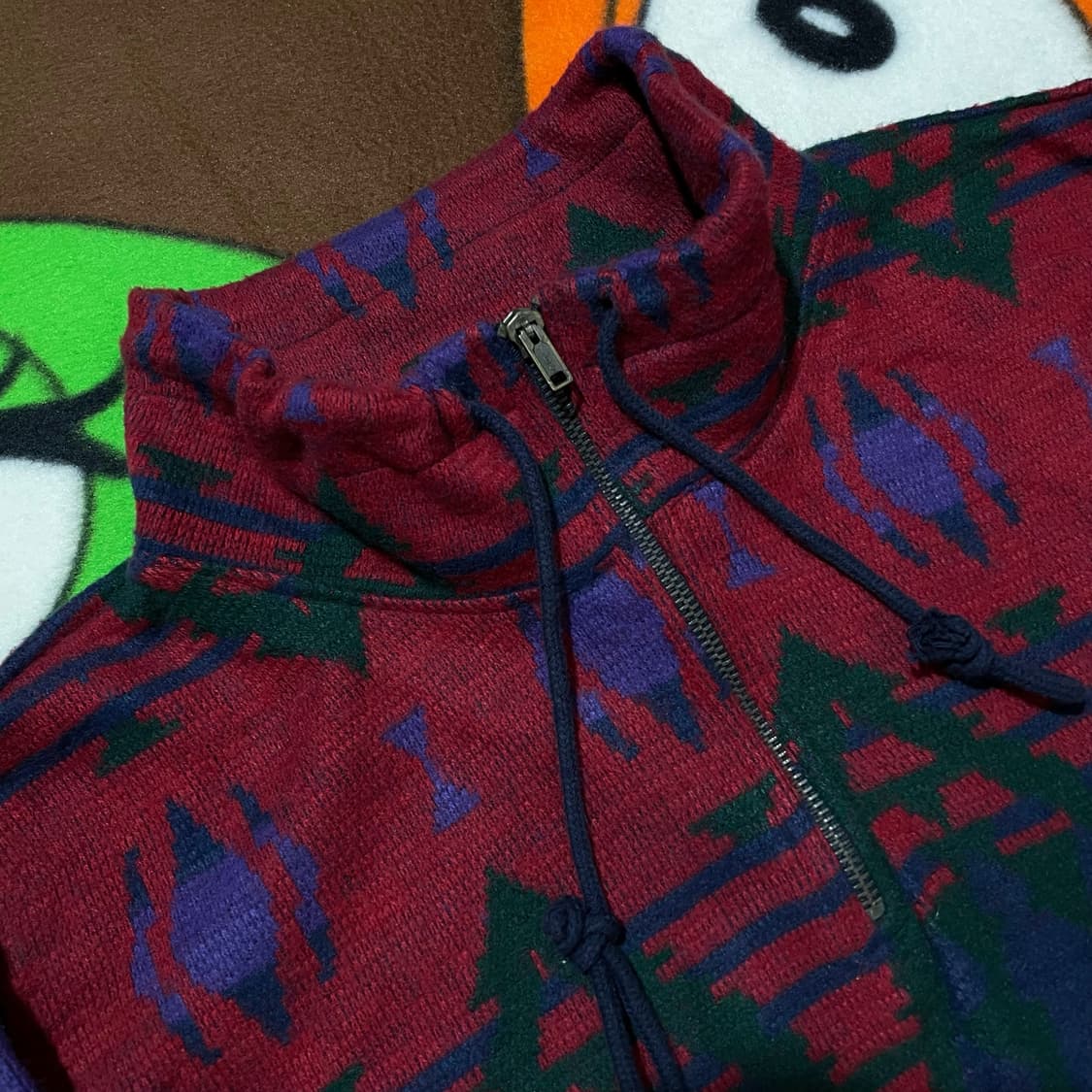 인디언 패턴 하프집업 니트 상품이미지2