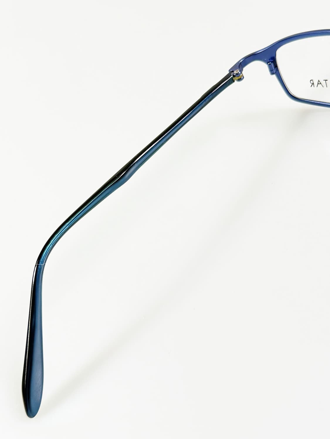 90s MOON STAR 블루 메탈릭 슬림스퀘어 빈티지 안경 상품이미지7