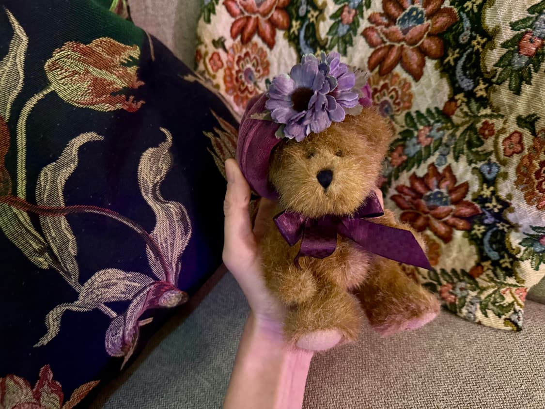 보이즈베어 관절테디베어 빈티지 꽃모자 아가곰 곰돌이 곰인형 상품이미지1