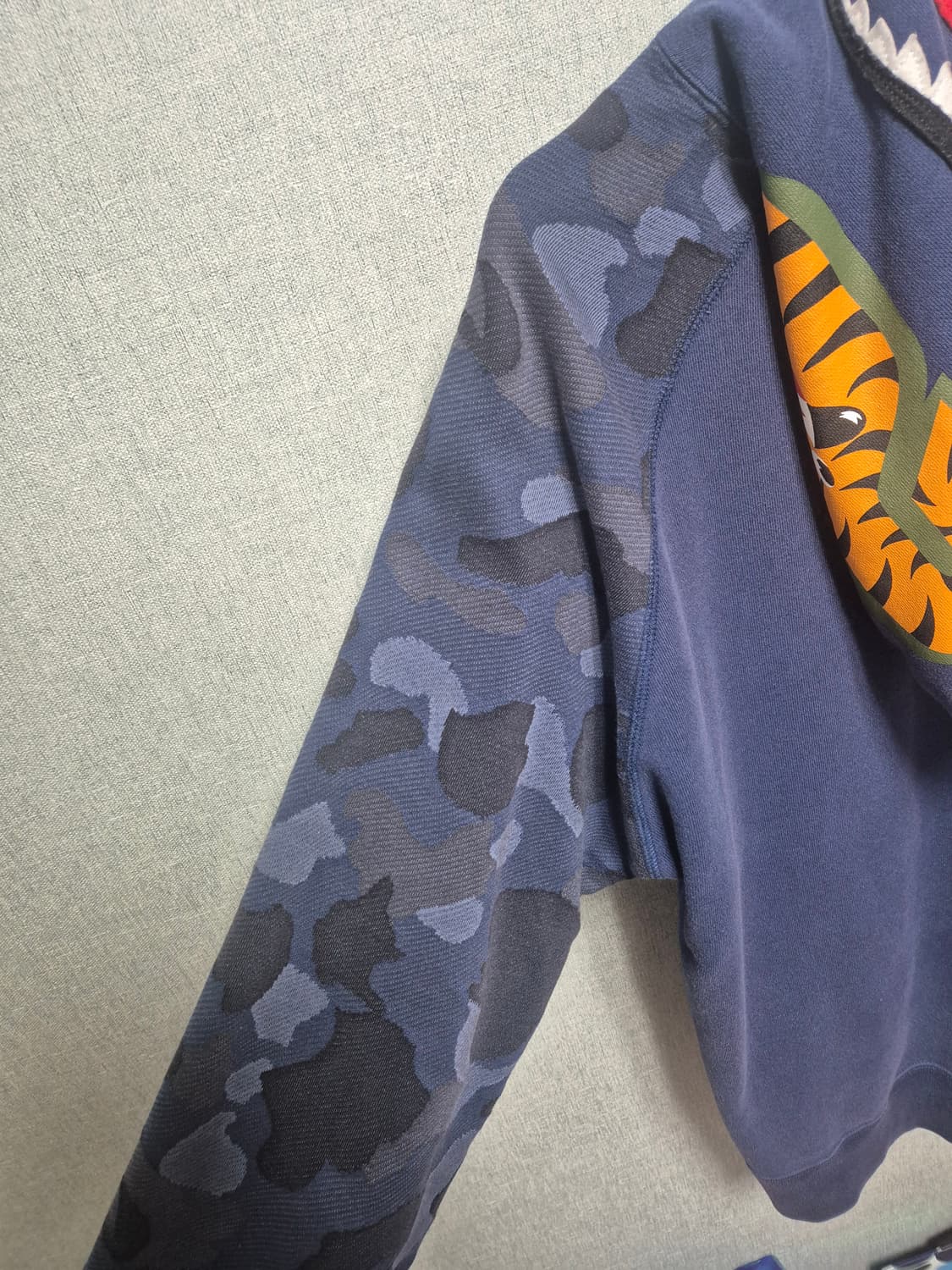 베이프 bape 샤크 후드집업 블루 반카모 XL 상품이미지5