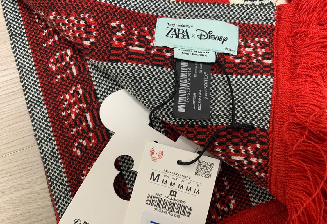 자라 해리 램버트 X 디즈니 피터팬 텍스트 스트라이프 머플러 새상품 상품이미지9