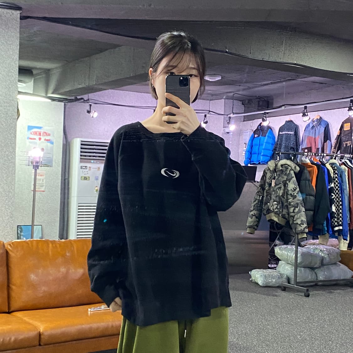 나이키 미들스우시 블랙 스웻셔츠 B3145 상품이미지1