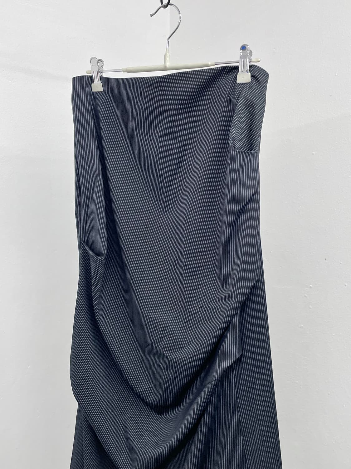 스트라이프 긱시크 핀턱 절개 롱 스커트  상품이미지6