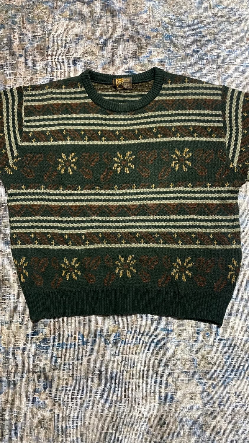JPN 90s~00s 일본 빈티지 노르딕 패턴 아메카지 니트 스웨터 L 상품이미지5