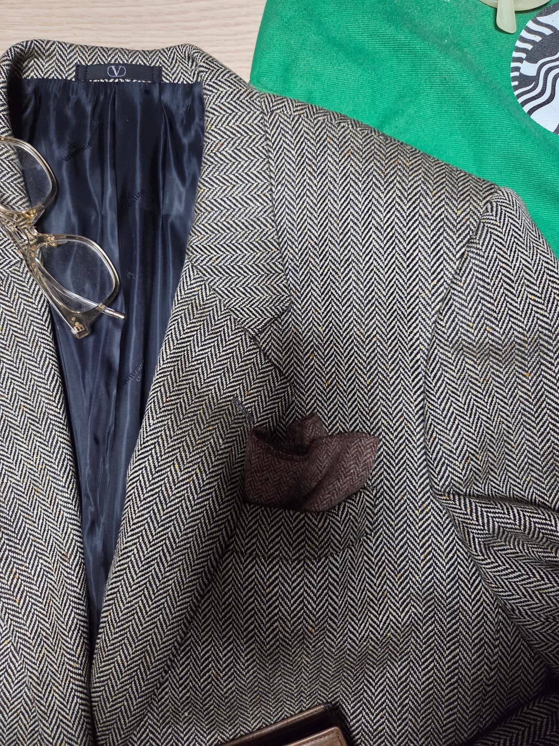 VALENTINO (로로피아나 캐시미어 100 ) 클래식 헤링본 자켓  상품이미지5