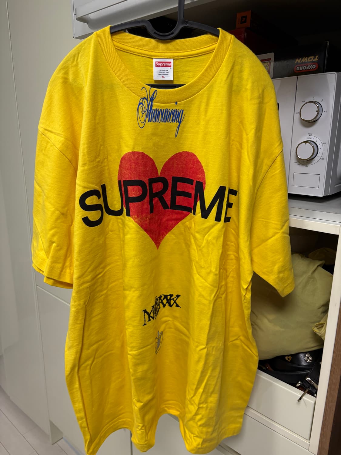 슈프림 어나운싱 티셔츠 옐로우 XL 상품이미지2