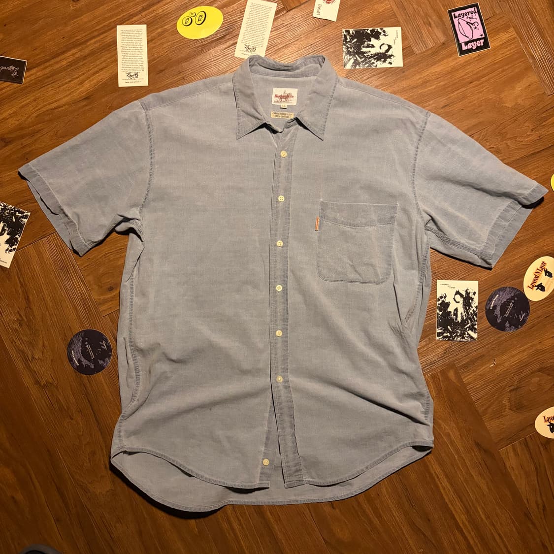 90s Budweiser chambray work half shirt 상품이미지1