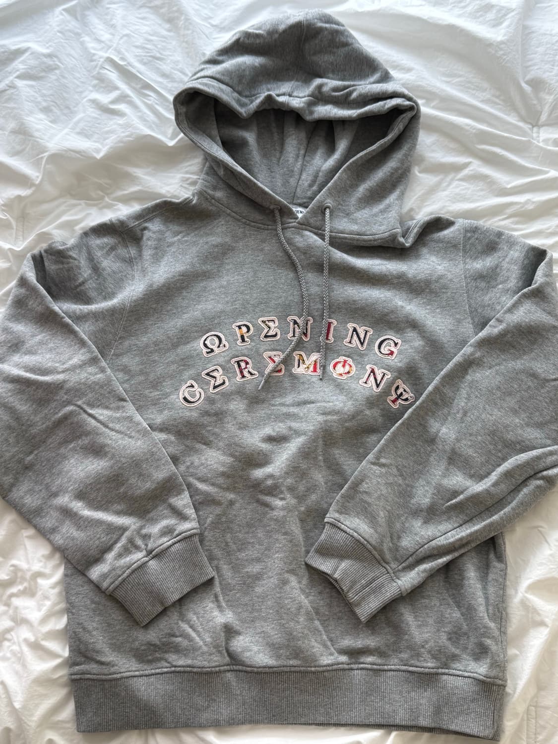 오프닝 세레모니 그레이 후드티 상품이미지1