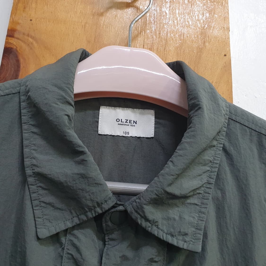 올젠 카키색 오버핏 긴팔남방(105) 상품이미지8