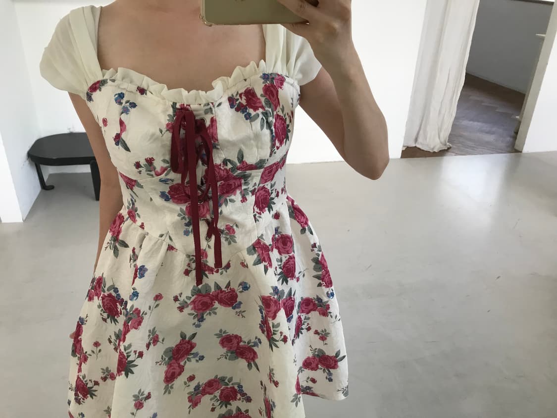 vintage rose pattern one-piece 상품이미지6