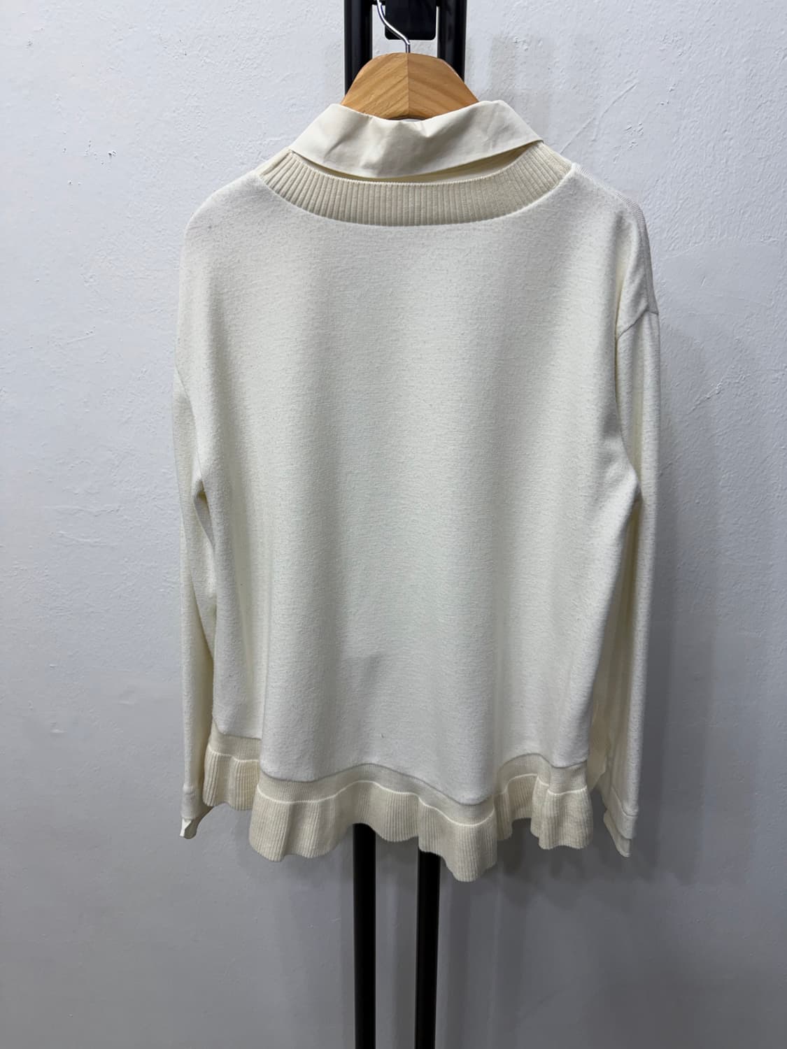 정품) O2nd 오즈세컨 한섬 니트 레이어드 셔츠 66 상품이미지5