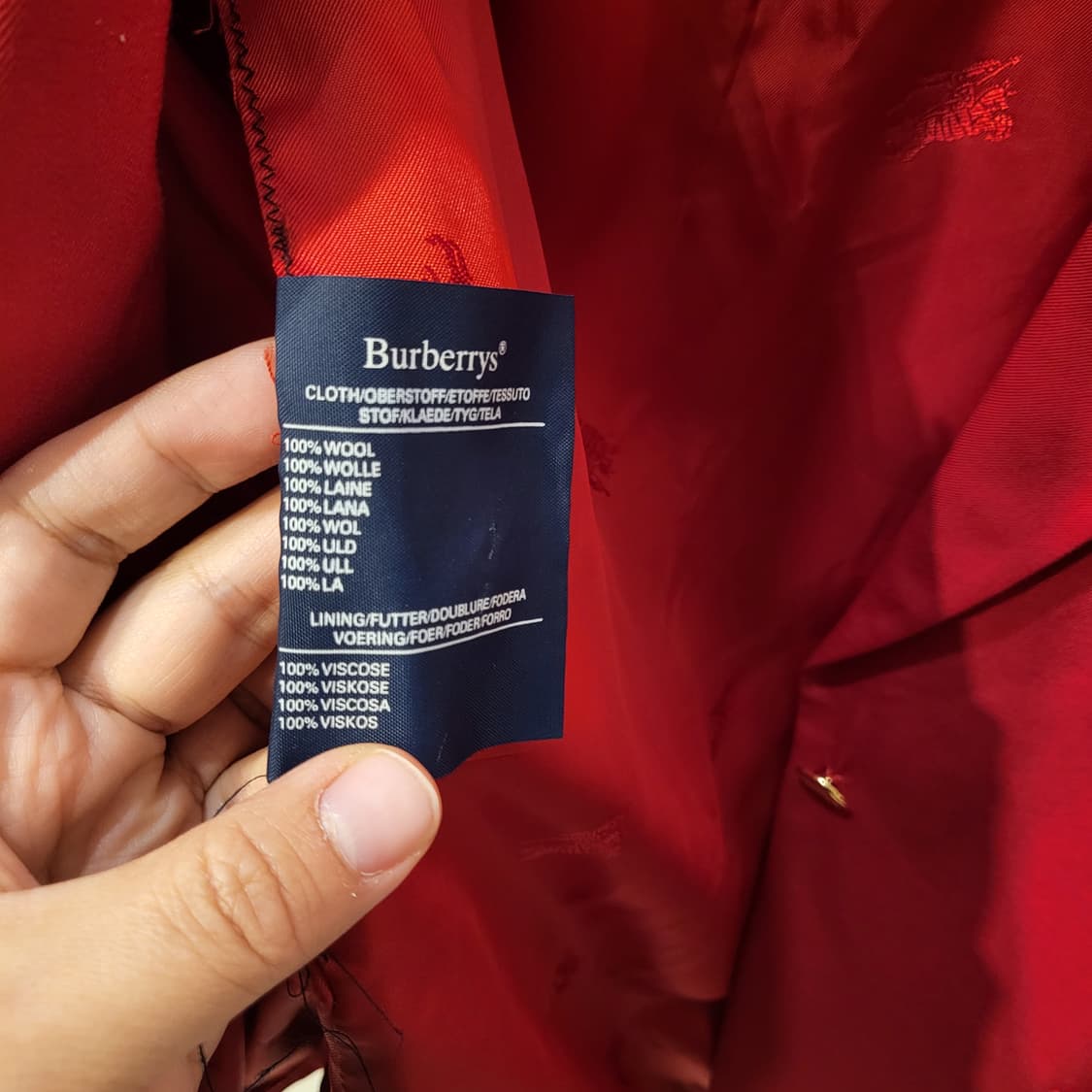 버버리 레드 금장 로고 블레이저 자켓 상품이미지5