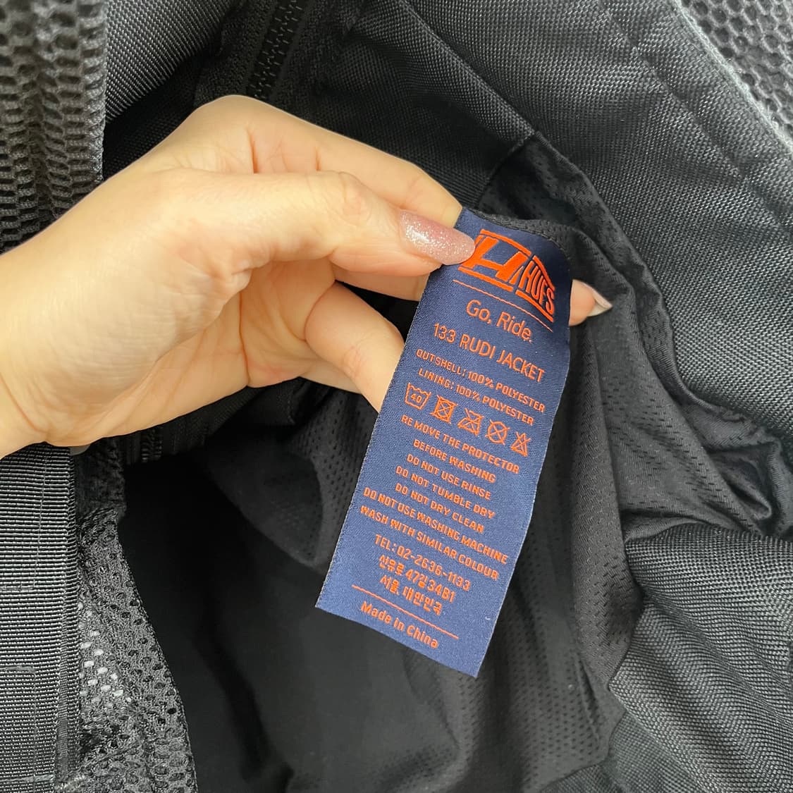 HUFS 블랙 메쉬 오토바이 133 루디 라이딩 자켓 상품이미지8