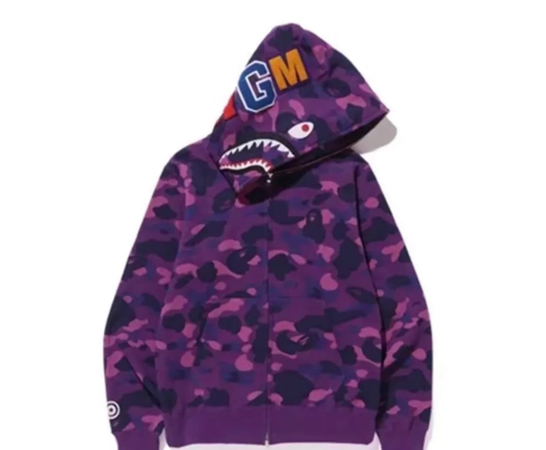 베이프 샤크후드 퍼플 새상품 xl 상품이미지1