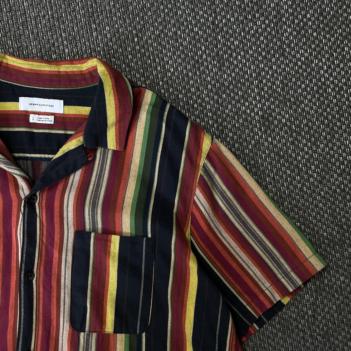 어반아웃피터스 배색 스트라이프 반팔 셔츠 L 상품이미지3