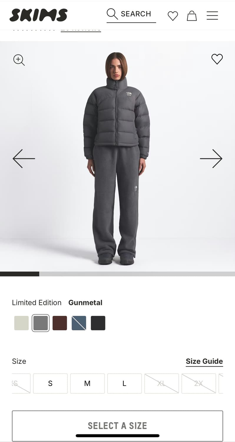 (W) 노스페이스 x 스킴스 2000 레트로 눕시 자켓 SK 건메탈 상품이미지6