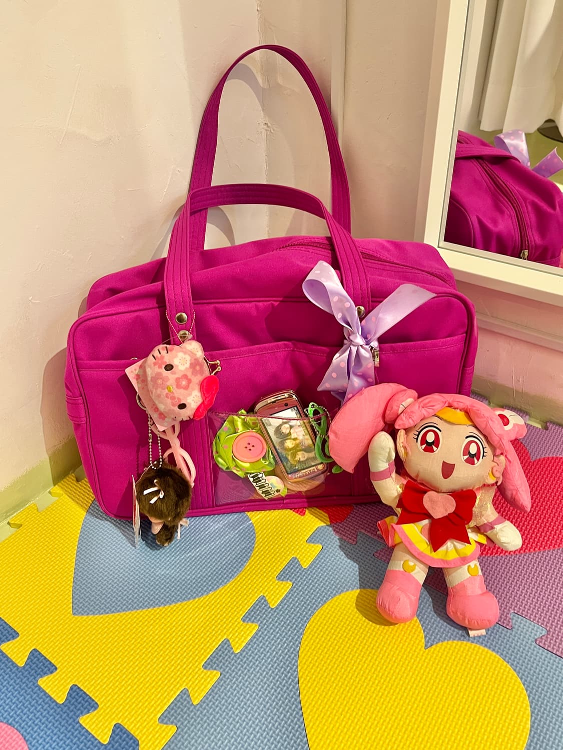 이스트보이 자주색 스쿨백 + 키링🍓 상품이미지5