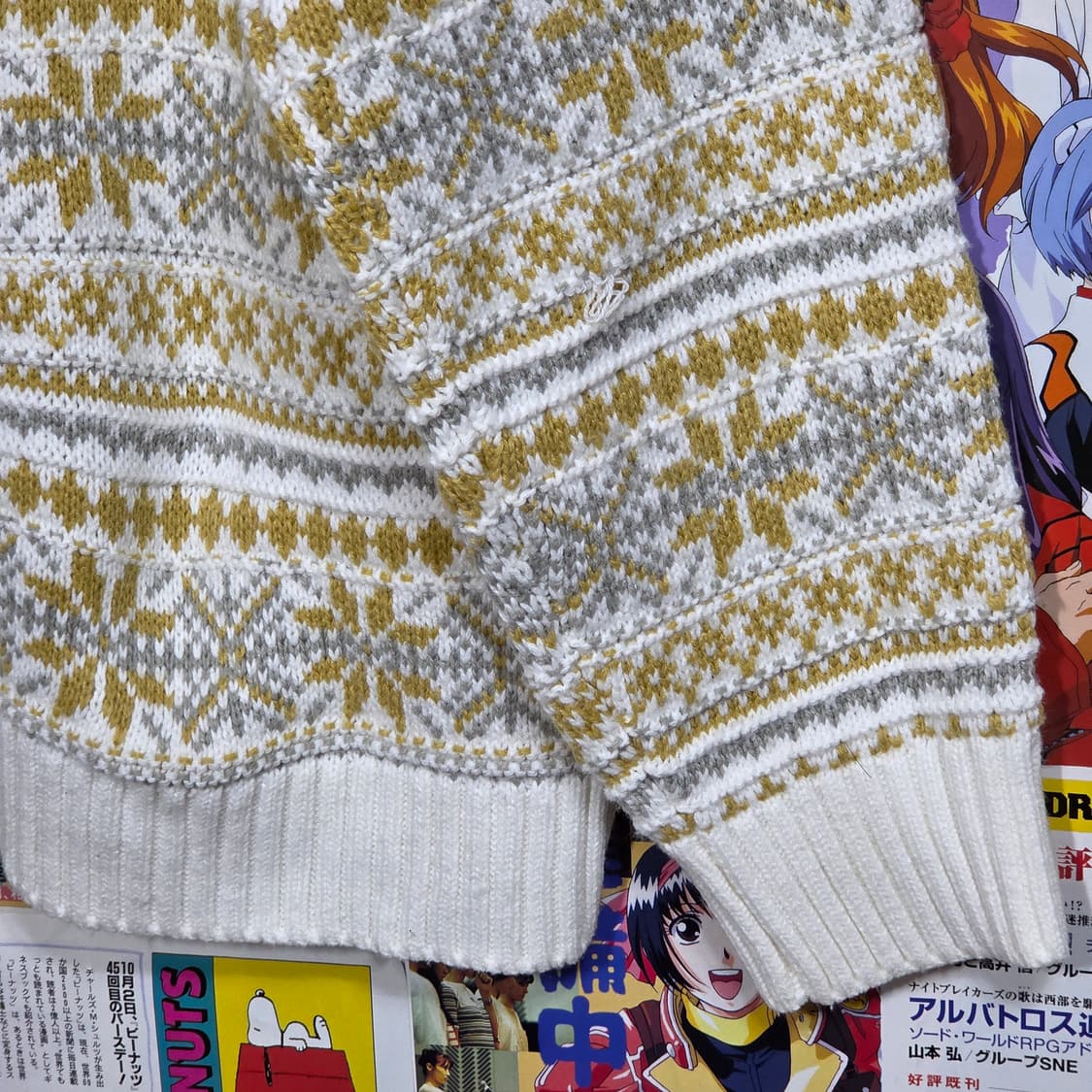 JPN 지유 옐로우 화이드 노르딕 패턴 니트 상품이미지7