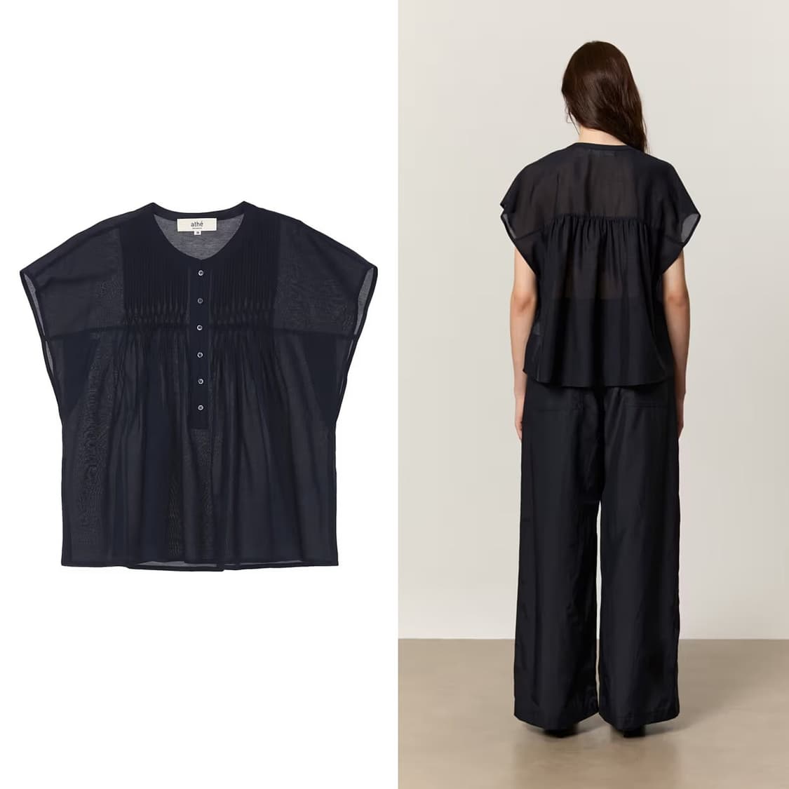 바네사브루노 아떼 25SS 핀턱 실크 블라우스 상품이미지2