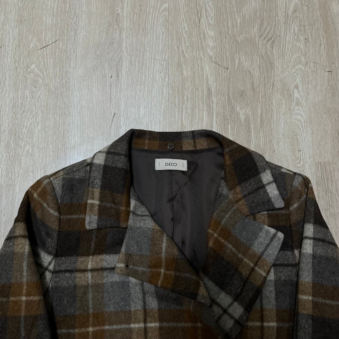 DECO 여성 모직 울 베이지 체크자켓 S(90) 상품이미지5