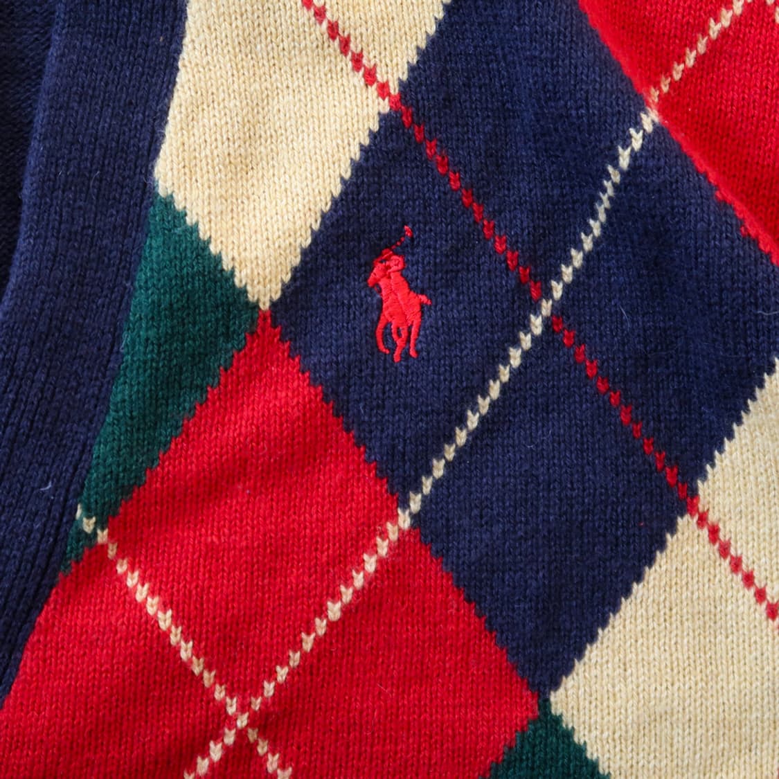 빈티지 폴로 랄프로렌 울 아가일 체크 가디건 상품이미지4