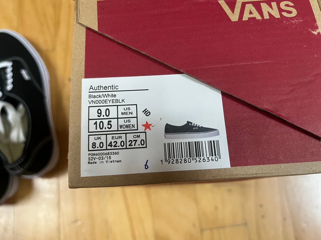 (새상품) 반스 어센틱 블랙 화이트 270 상품이미지8