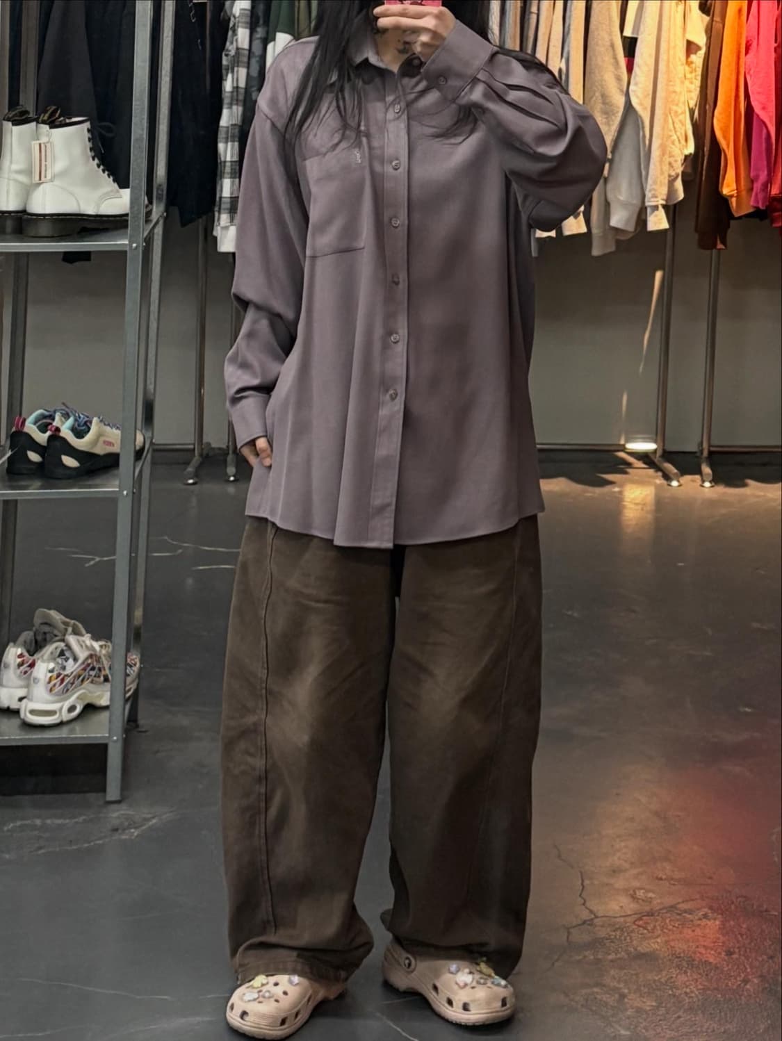 입생로랑 퍼플 원포켓 셔츠 A3408 상품이미지1