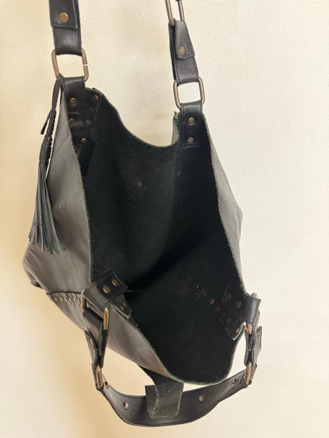 Vtg 리얼 레더 스터드 숄더백 상품이미지3