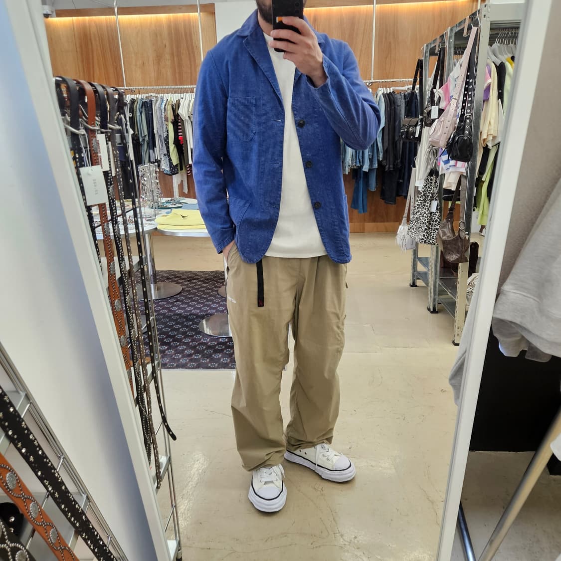 VETRA 베트라 3버튼 프렌치 자켓 블레이져 하운드투스 체크 L 100 상품이미지7