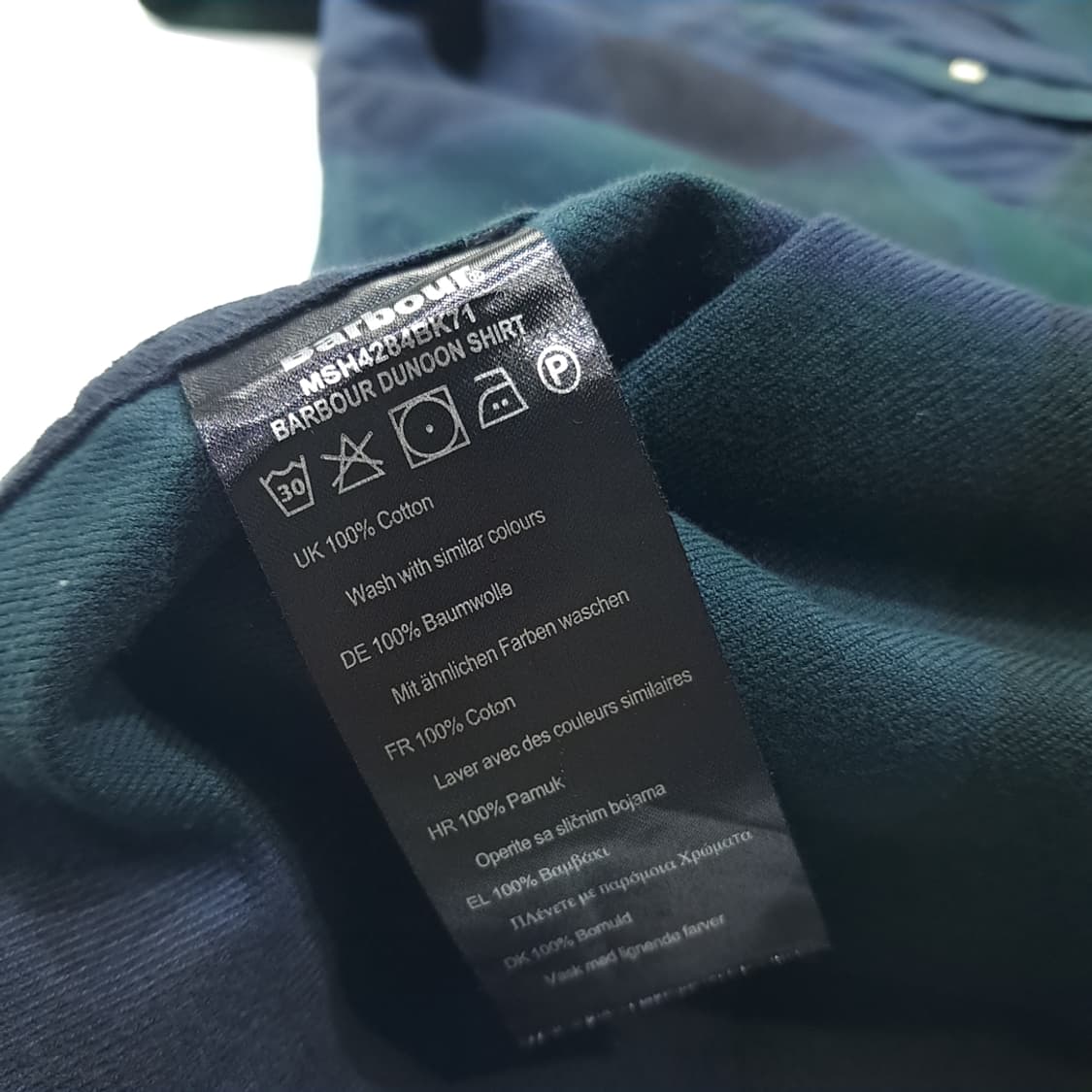 CL646 L 바버 클래식 블랙워치 타탄체크 네이비그린 셔츠 남방 상품이미지5