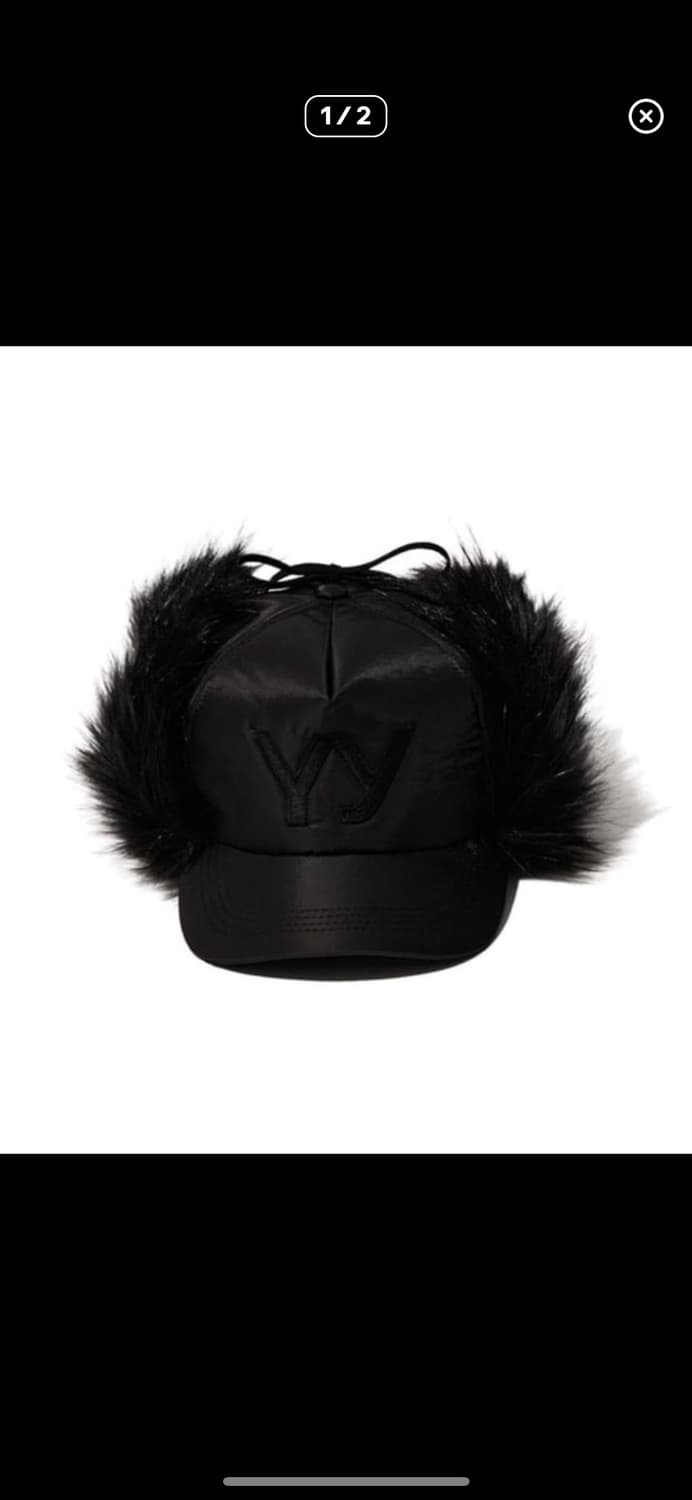 오픈와이와이 퍼 볼캡 모자 닝닝 블랙 상품이미지1