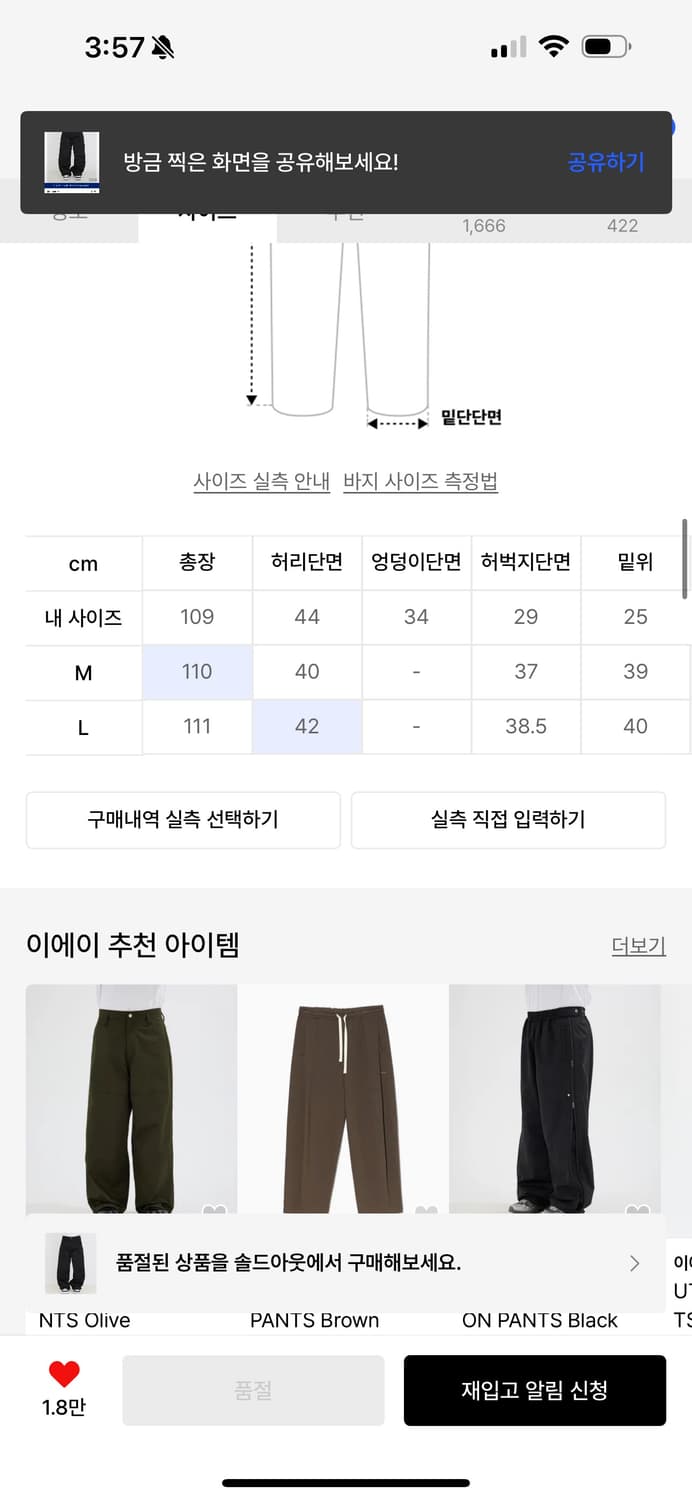 이에이 카펜터팬츠 L사이즈 상품이미지2