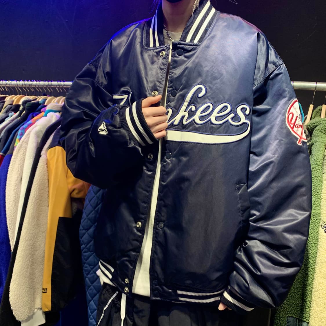 마제스틱 양키즈 나플라 오버사이즈 베이스 볼 점퍼 상품이미지1