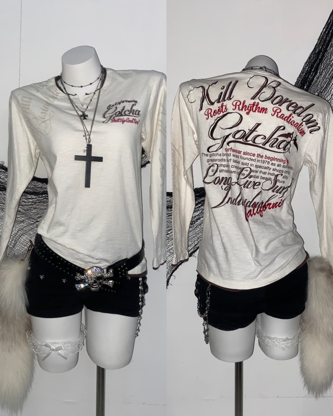 갓차 펑크 고딕 레터링 롱슬리브໒꒱ 상품이미지1