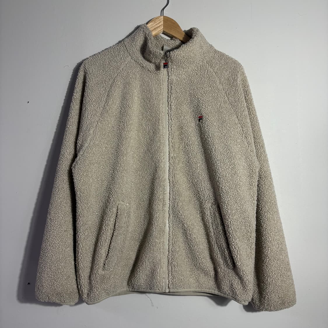 휠라 빈티지 베이지 보아 플리스 집업 자켓 (무료배송)  상품이미지1