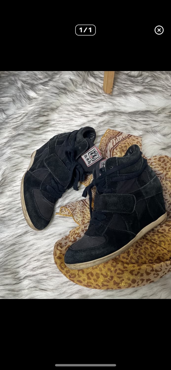 ASH 아쉬 Bowie 블랙 웨지힐 스니커즈 상품이미지4