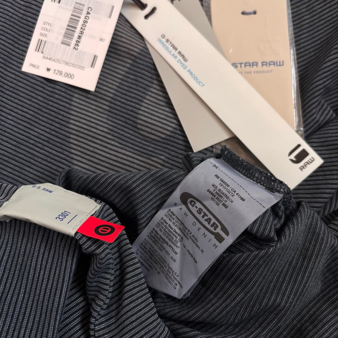 새제품 지스타 RAW 티셔츠 여성 S 입체 절개 일레귤러 다잉 상품이미지5