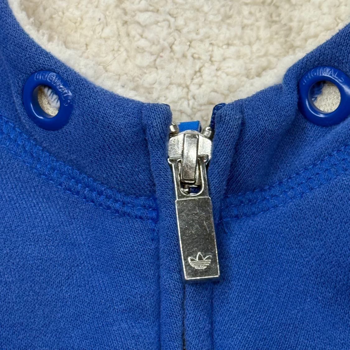 아디다스 양털 블루 백로고 후드집업 95 상품이미지5