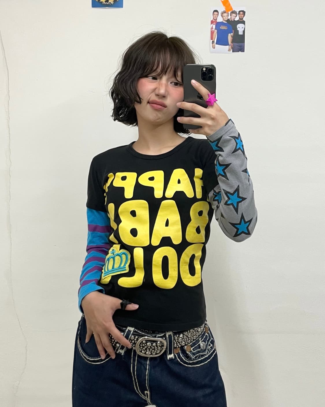 Baby Doll Retro Star Stripe Long Sleeve 상품이미지1