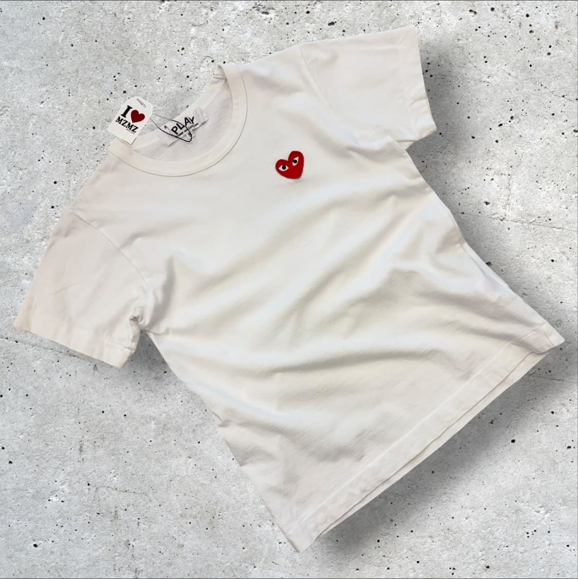 [S] 21s 꼼데가르송 레드와펜 반팔 티셔츠 화이트 B349 상품이미지1