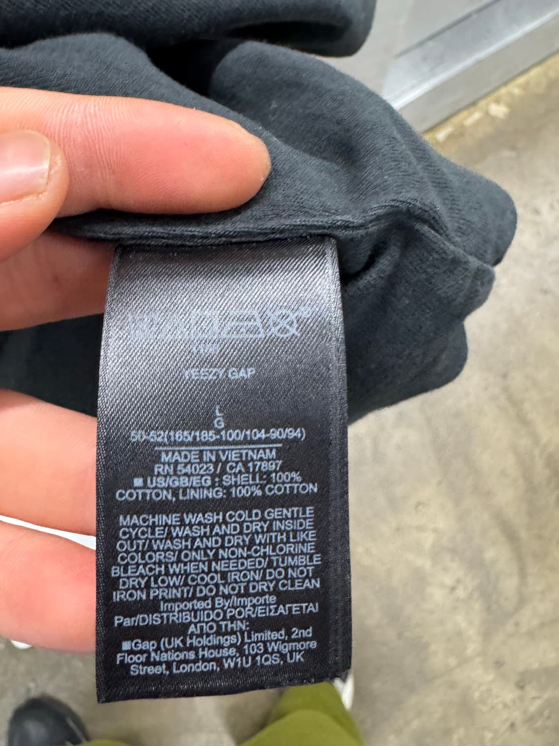 YZY GAP Dove Crop Tee 블랙 L 상품이미지4