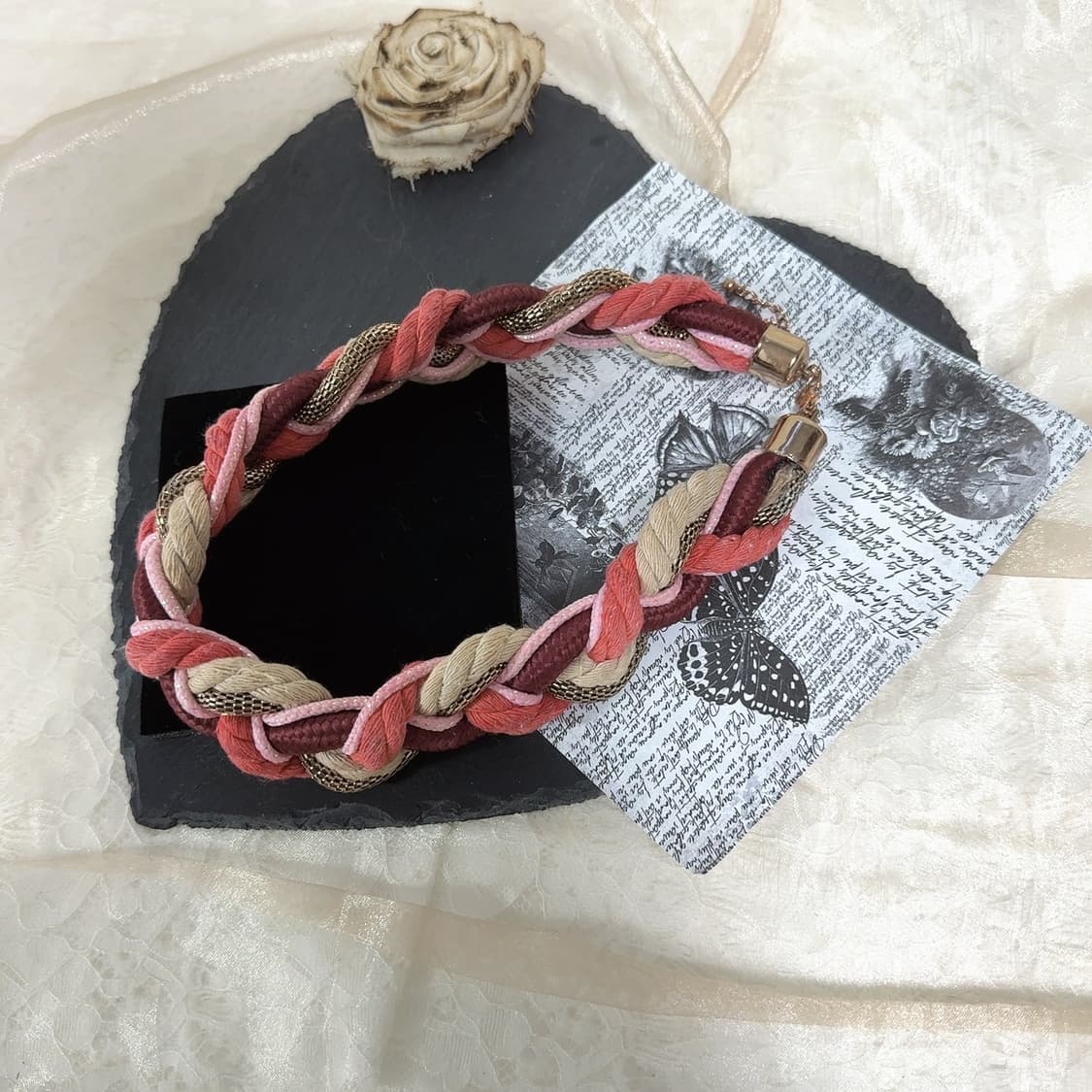 빈티지 꽈배기 뜨개질 메탈 목걸이 상품이미지3