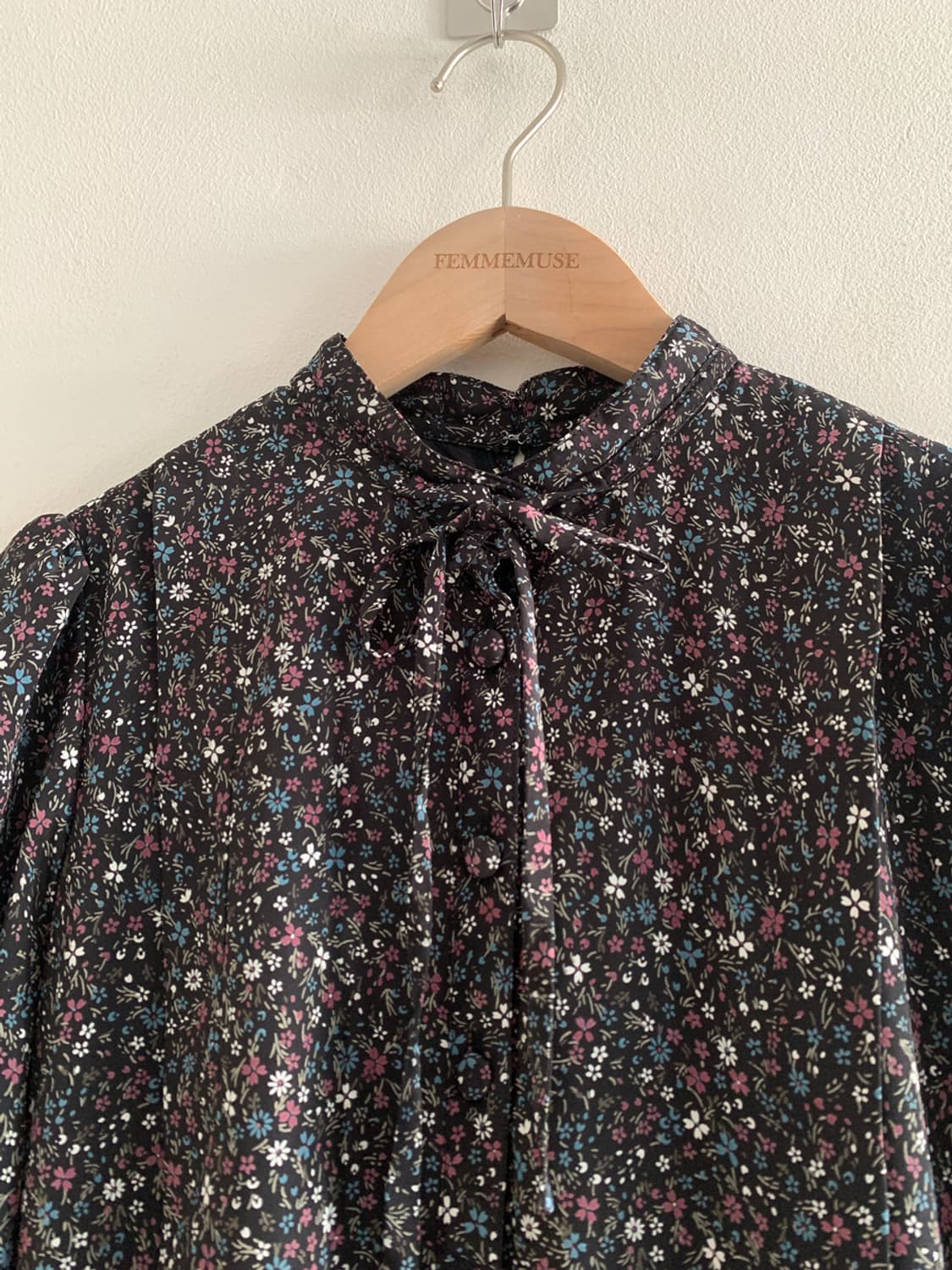 (Vintage)Floret Ribbon Collar Dress 상품이미지4