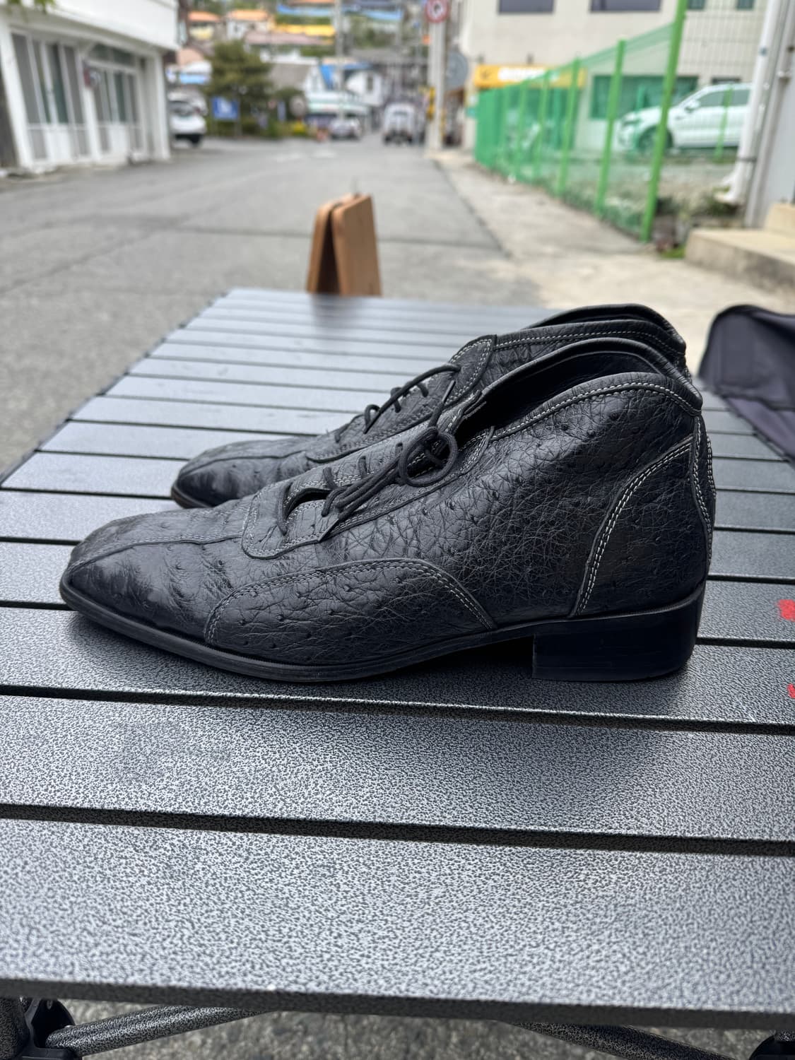 빈티지 타조가죽 스퀘어 구두 상품이미지2