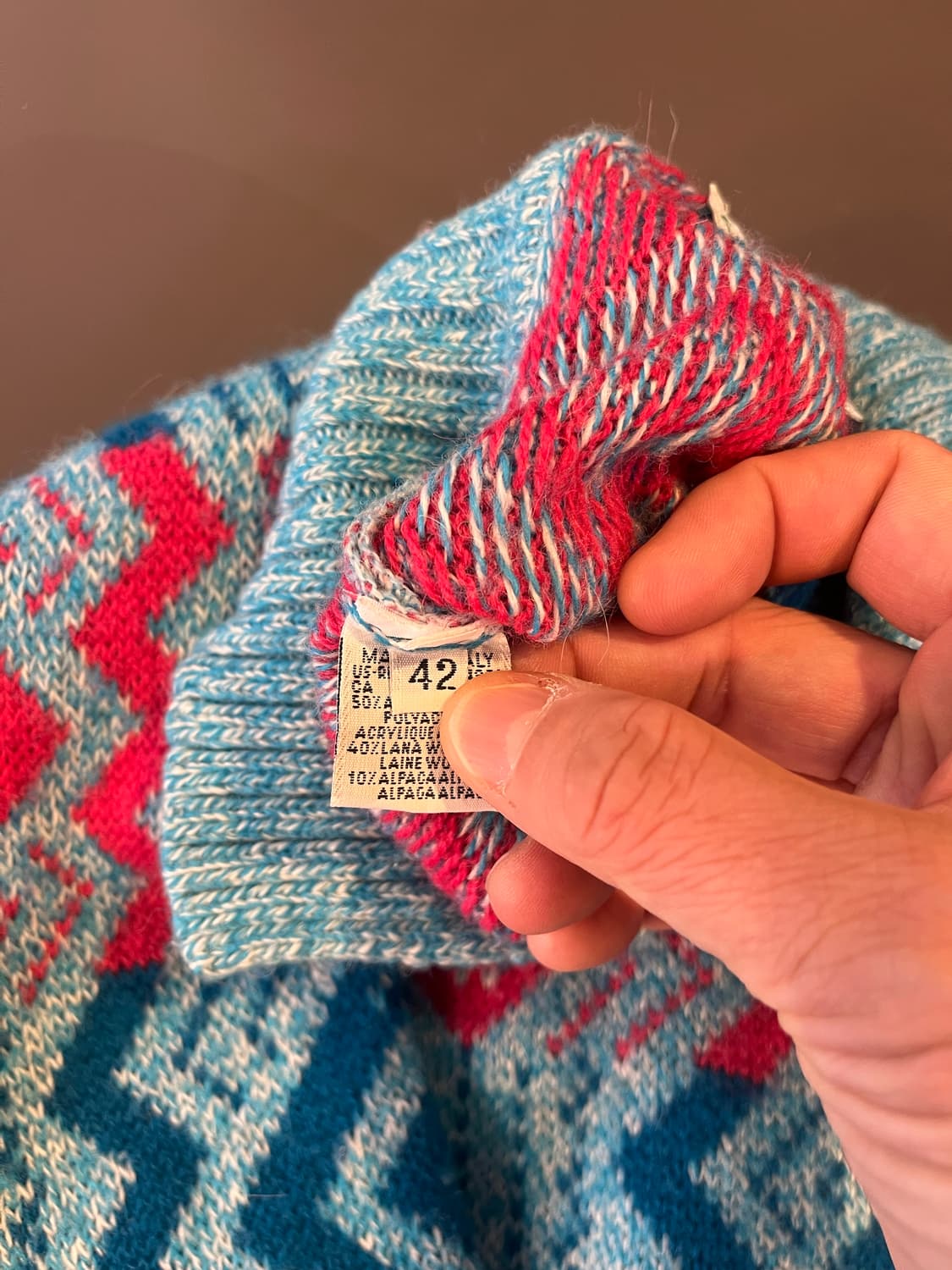 베네통 패턴 니트 가디건 (42 / 이탈리아제) 상품이미지5