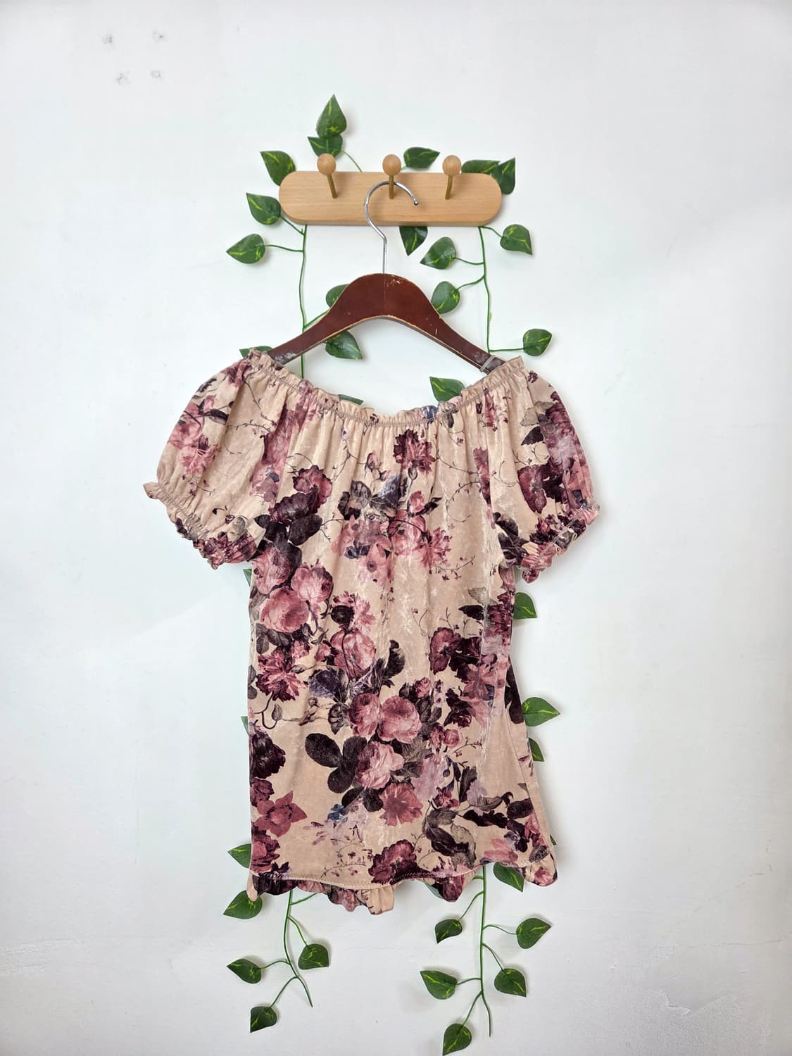 L'est rose 플라워 벨벳 탑 상품이미지4